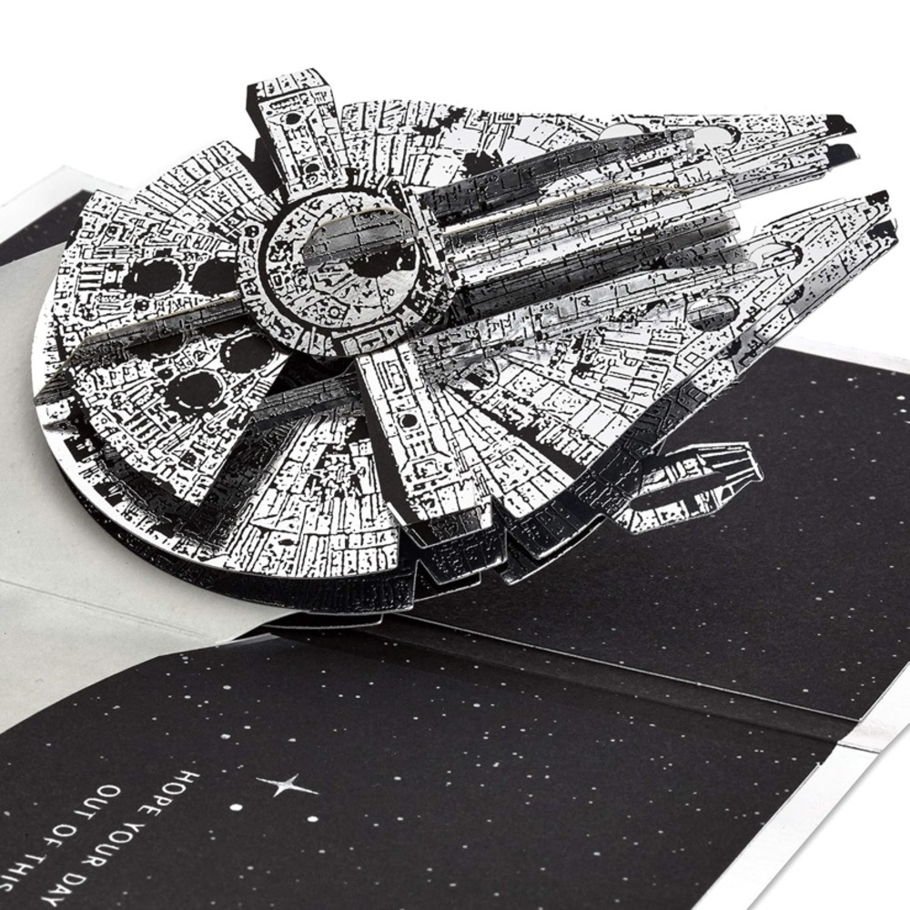 Hallmark Signature Birthday Card | Pop Up | Star Wars Millennium Falcon
